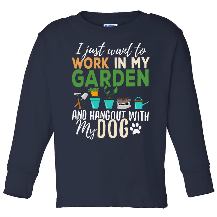 Gardening Dog Lover Gardener Garden Pet Gift Plants Toddler Long Sleeve Shirt