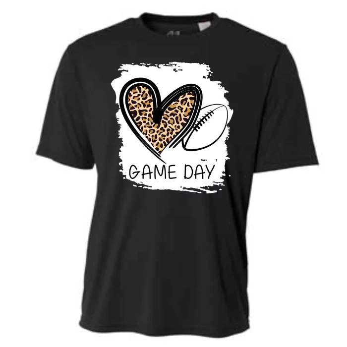 Game Day Leopard Football Fan Cute Heart Cooling Performance Crew T-Shirt