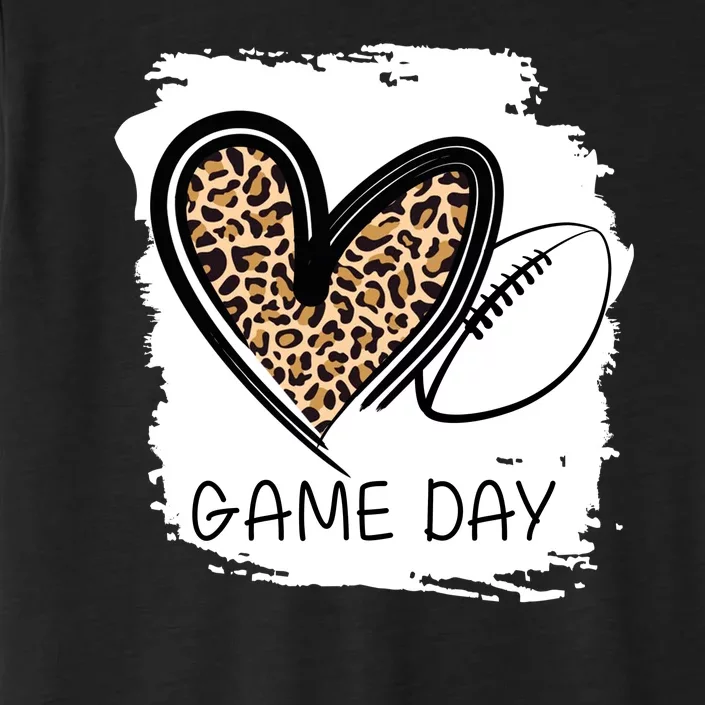 Game Day Leopard Football Fan Cute Heart ChromaSoft Performance T-Shirt