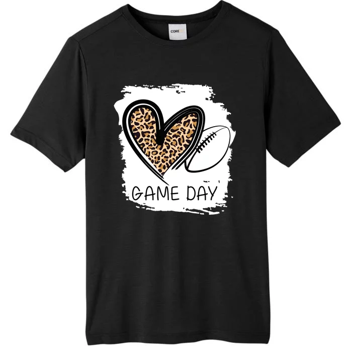 Game Day Leopard Football Fan Cute Heart ChromaSoft Performance T-Shirt