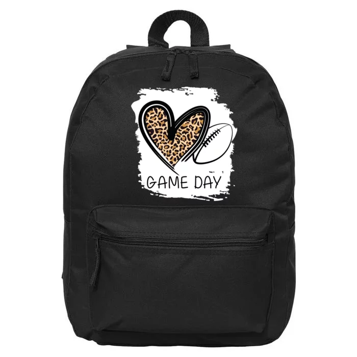 Game Day Leopard Football Fan Cute Heart 16 in Basic Backpack