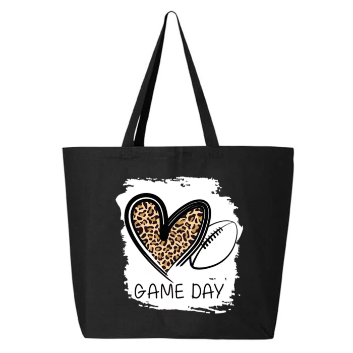 Game Day Leopard Football Fan Cute Heart 25L Jumbo Tote