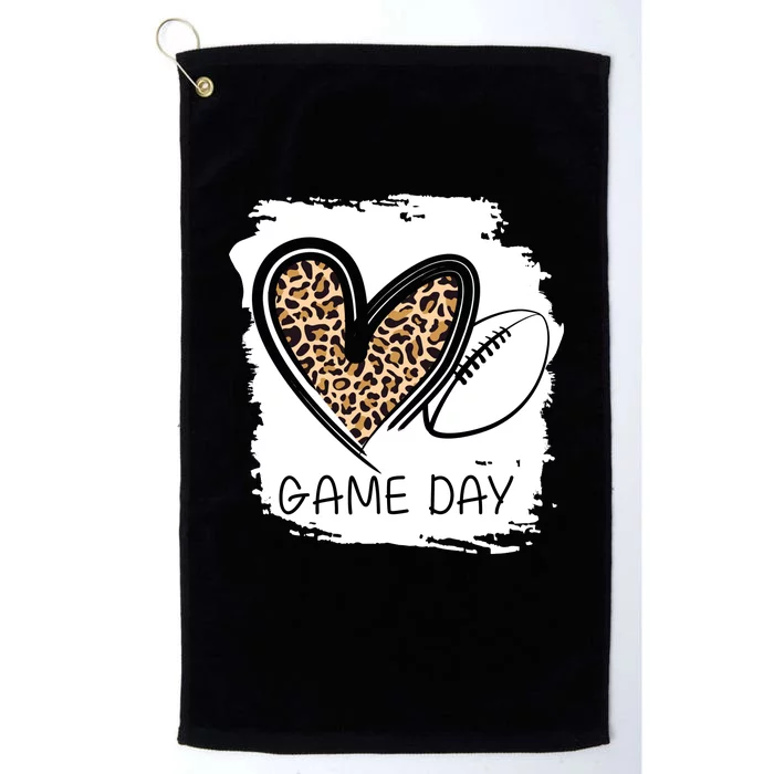 Game Day Leopard Football Fan Cute Heart Platinum Collection Golf Towel