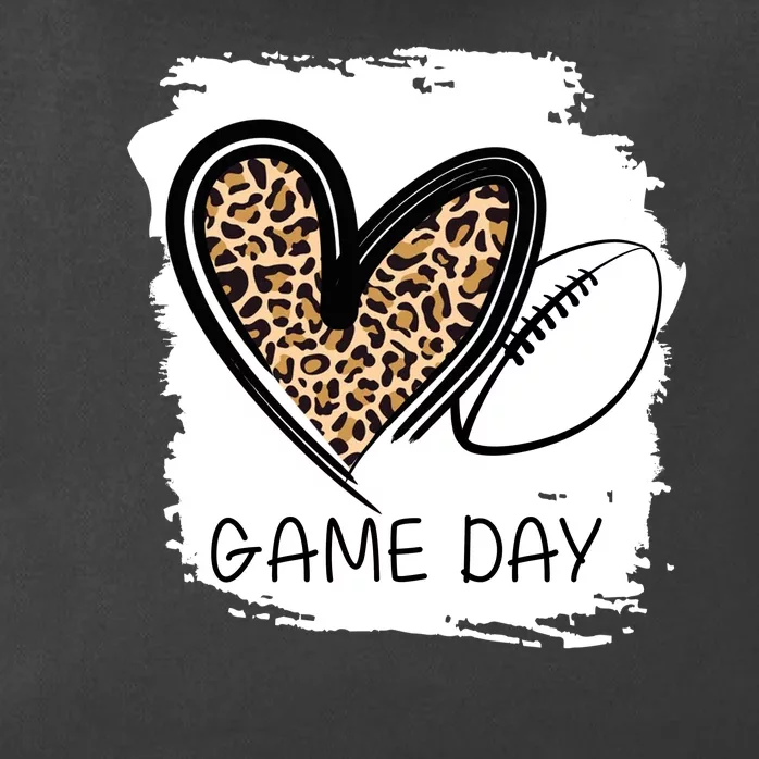 Game Day Leopard Football Fan Cute Heart Zip Tote Bag