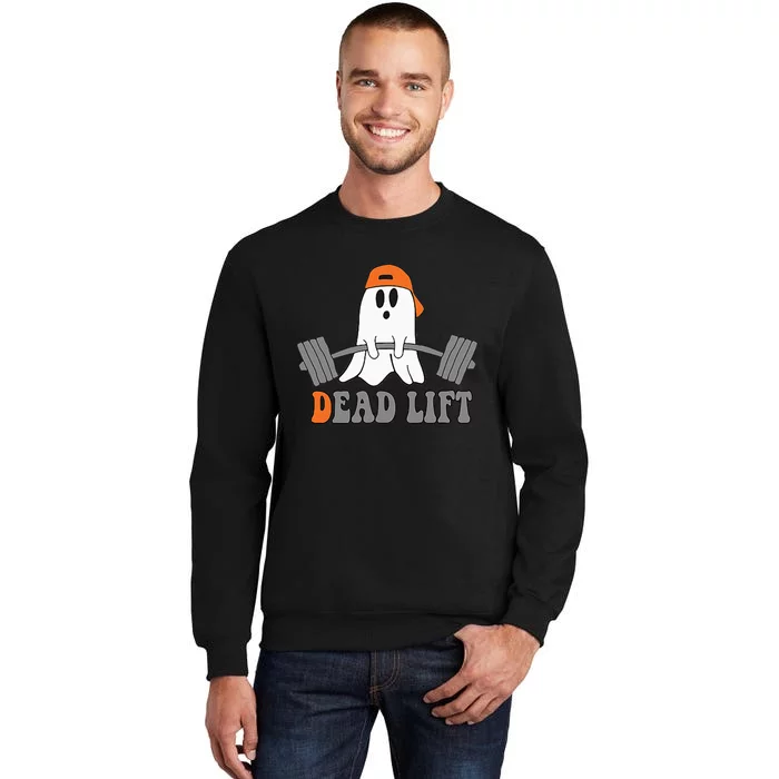 Ghost Dead Lift Halloween Funny Ghost Gym Graphic Pocket Tall Sweatshirt