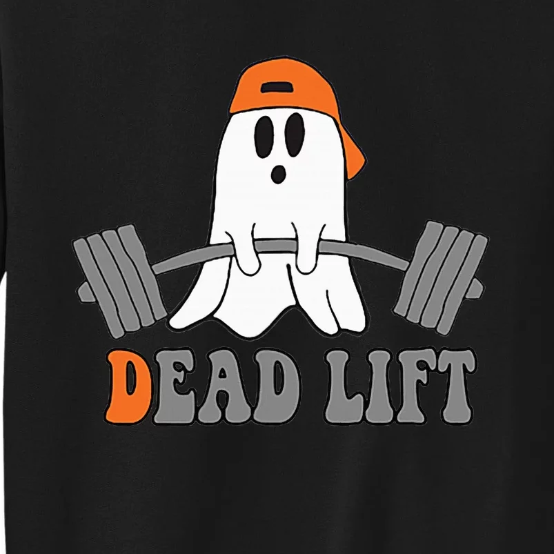 Ghost Dead Lift Halloween Funny Ghost Gym Graphic Pocket Tall Sweatshirt