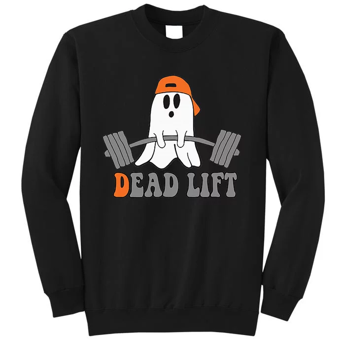 Ghost Dead Lift Halloween Funny Ghost Gym Graphic Pocket Tall Sweatshirt