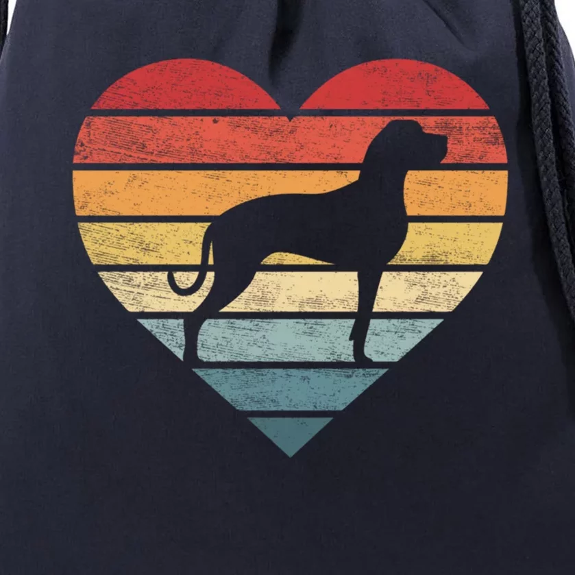 Great Dane Lover Owner Funny Gift Retro Sunset Dog Silhouette Mom Great Gift Drawstring Bag