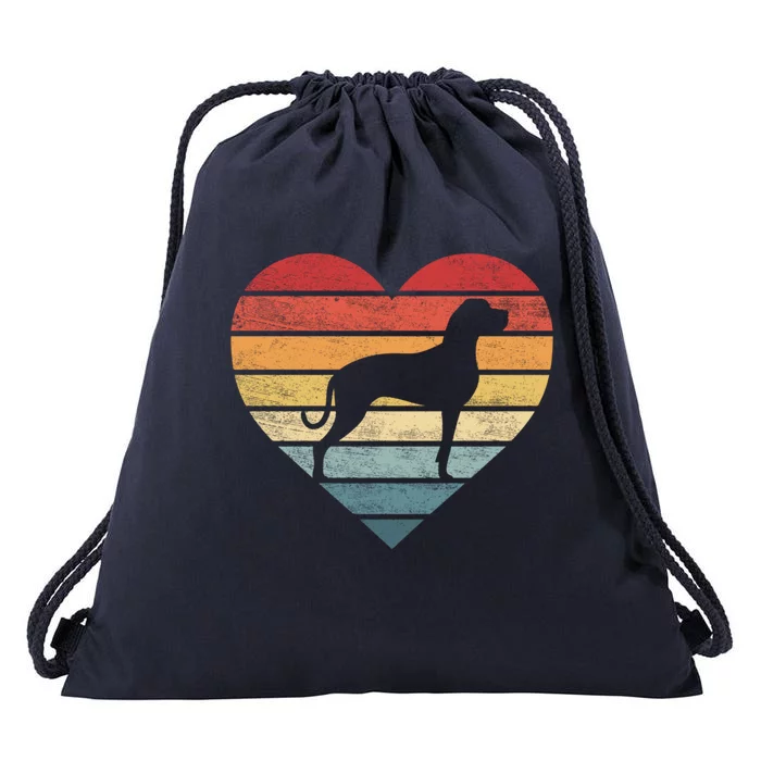 Great Dane Lover Owner Funny Gift Retro Sunset Dog Silhouette Mom Great Gift Drawstring Bag