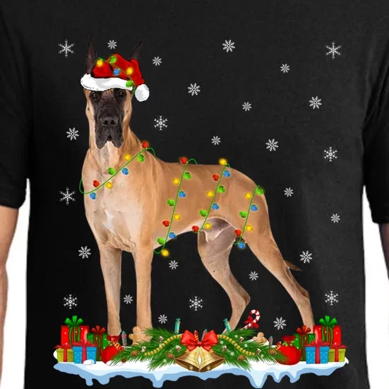 Great Dane Lover Family Matching Santa Great Dane Christmas Funny Gift Pajama Set