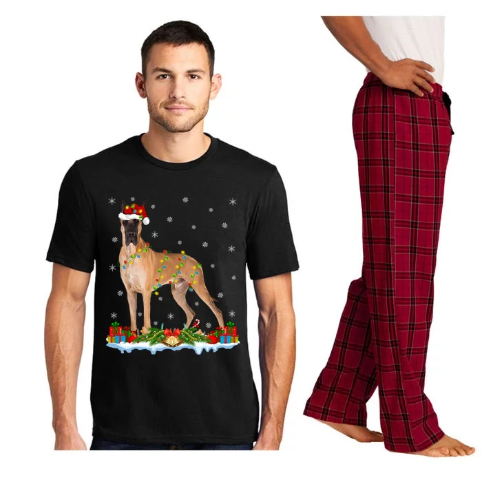 Great Dane Lover Family Matching Santa Great Dane Christmas Funny Gift Pajama Set