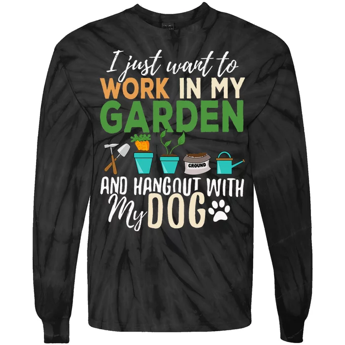 Gardening Dog Lover Gardener Garden Pet Tie-Dye Long Sleeve Shirt