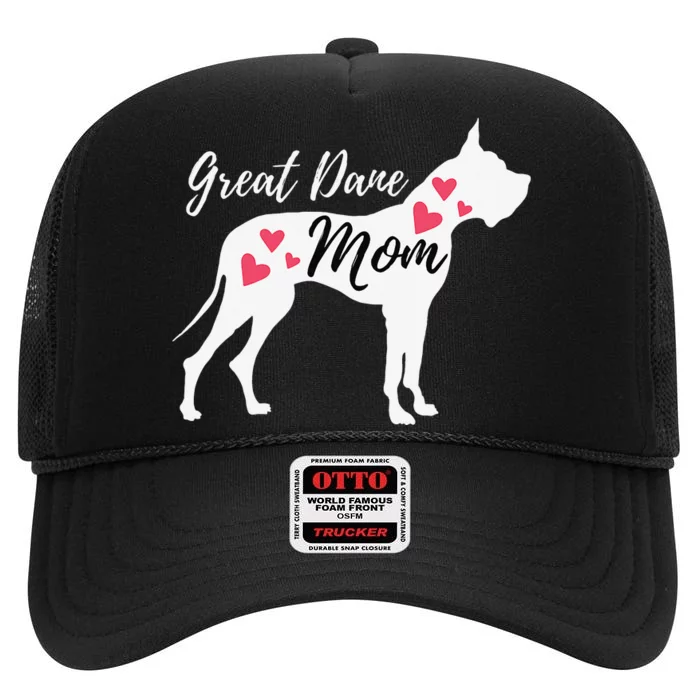 Great Dane Mom - German Mastiff Deutsche Dogge Dog Owner High Crown Mesh Trucker Hat