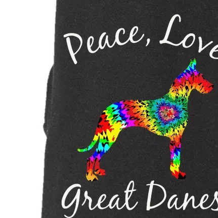 Great Dane Mom Fun Dog Mom Gift Peace Love Great Dane Mama Doggie 3-End Fleece Hoodie