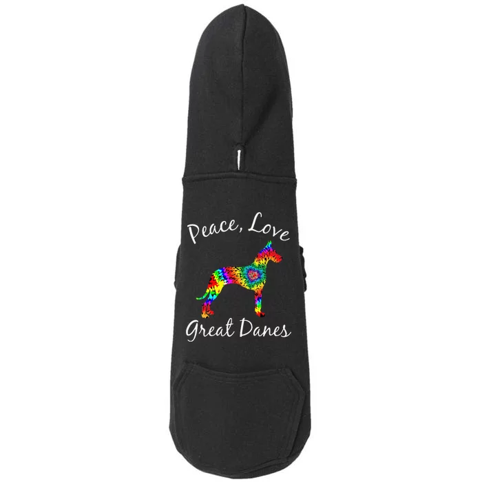 Great Dane Mom Fun Dog Mom Gift Peace Love Great Dane Mama Doggie 3-End Fleece Hoodie