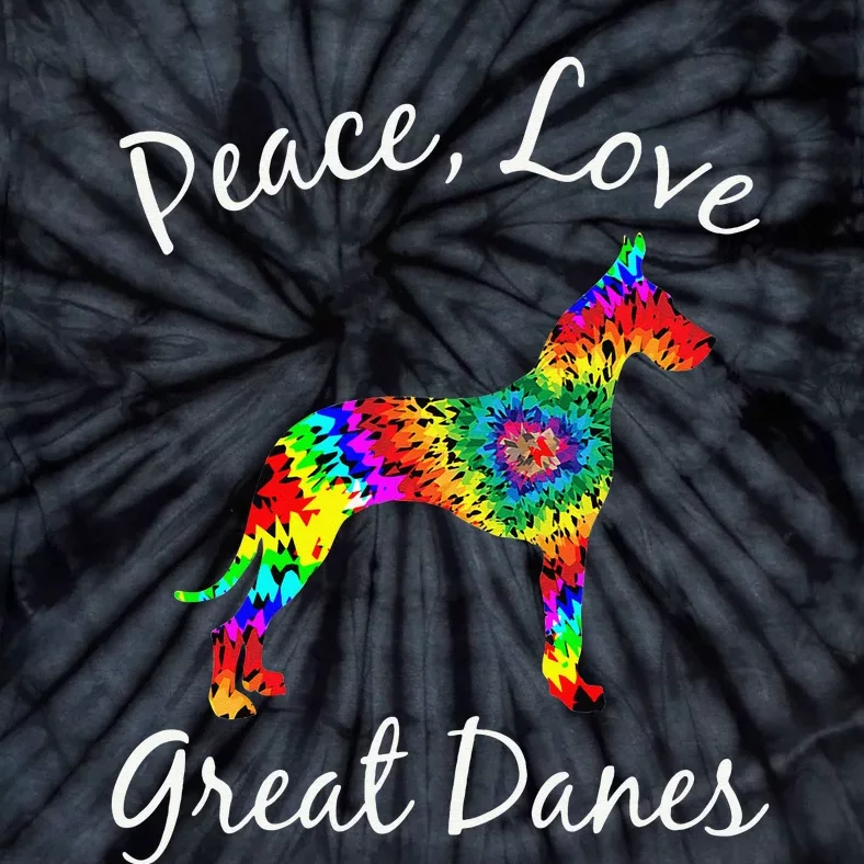 Great Dane Mom Fun Dog Mom Gift Peace Love Great Dane Mama Tie-Dye T-Shirt