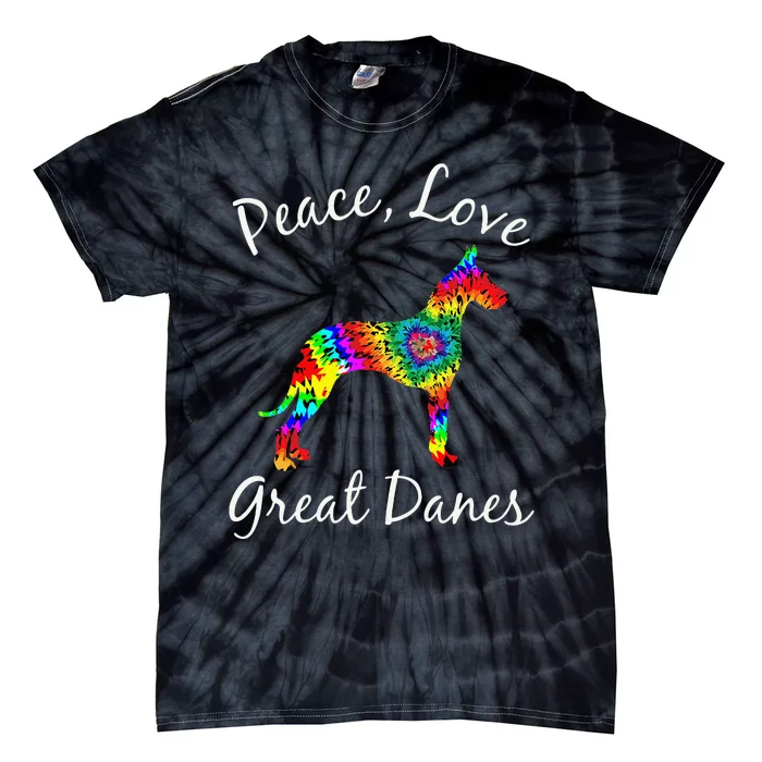 Great Dane Mom Fun Dog Mom Gift Peace Love Great Dane Mama Tie-Dye T-Shirt