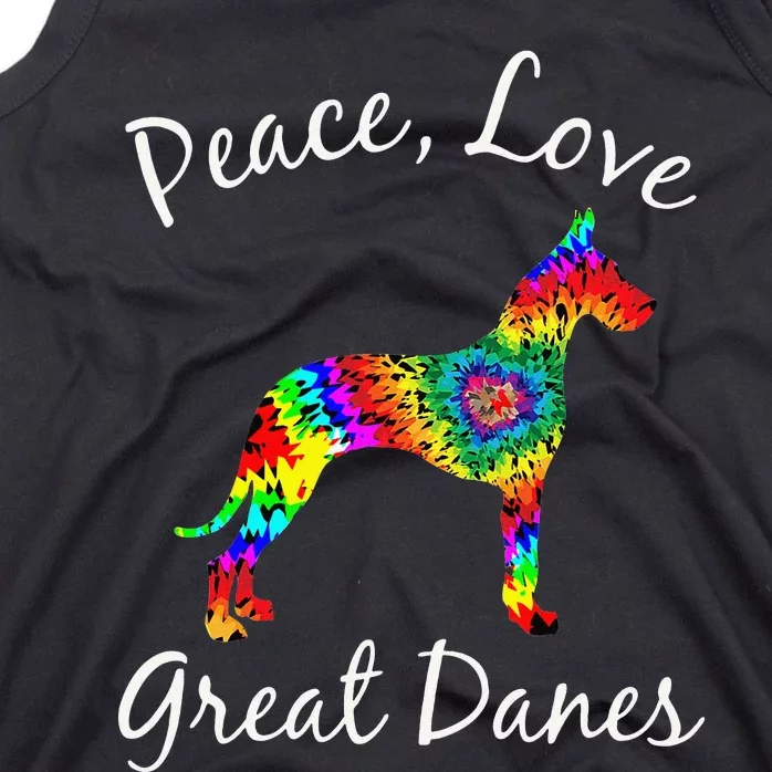 Great Dane Mom Fun Dog Mom Gift Peace Love Great Dane Mama Tank Top