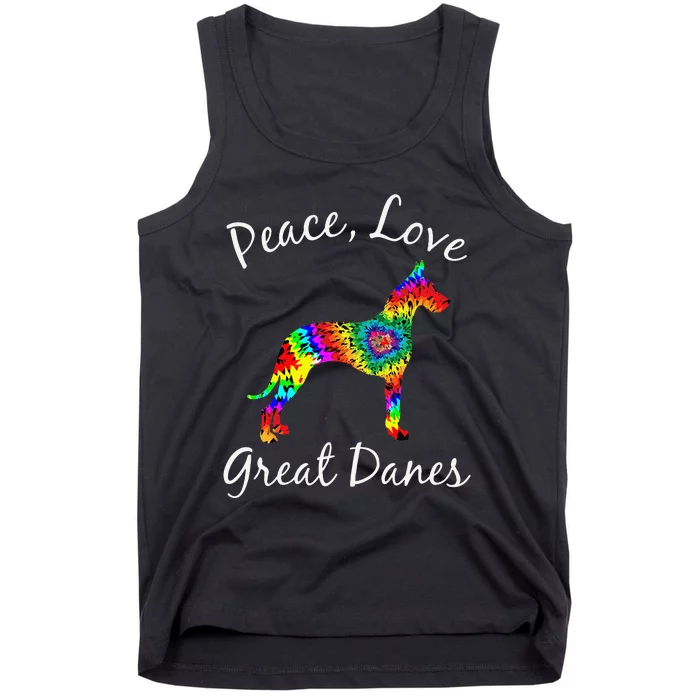 Great Dane Mom Fun Dog Mom Gift Peace Love Great Dane Mama Tank Top