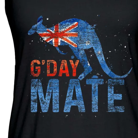 G Day Mate Kangaroo Aussie Animal Australia Flag Australia Ladies Essential Flowy Tank