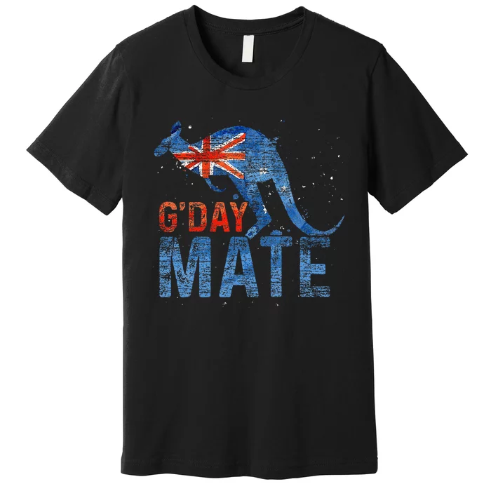 G Day Mate Kangaroo Aussie Animal Australia Flag Australia Premium T-Shirt