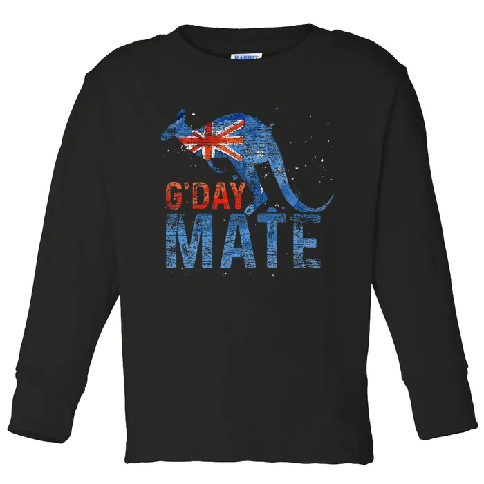 G Day Mate Kangaroo Aussie Animal Australia Flag Australia Toddler Long Sleeve Shirt