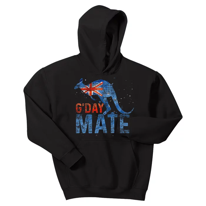 G Day Mate Kangaroo Aussie Animal Australia Flag Australia Kids Hoodie