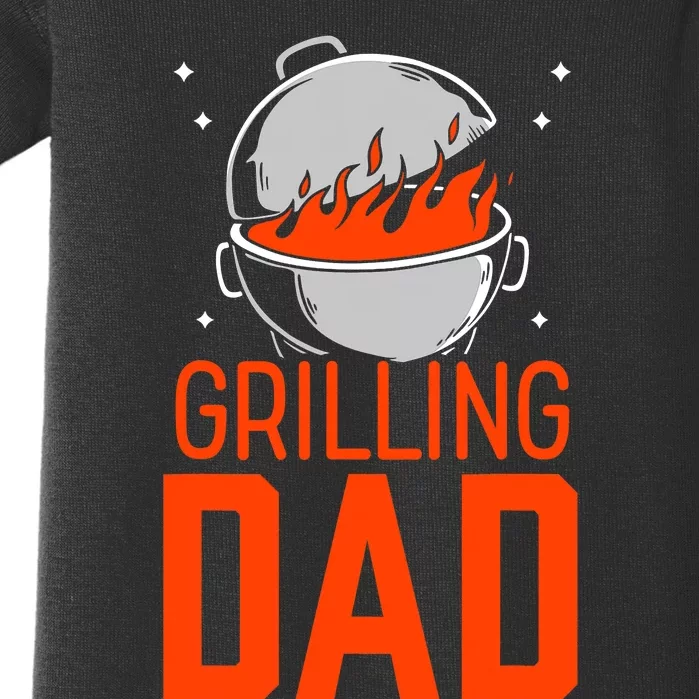 Grilling Dad Meat Bbq Grill Barbecue Father Daddy Papa Baby Bodysuit