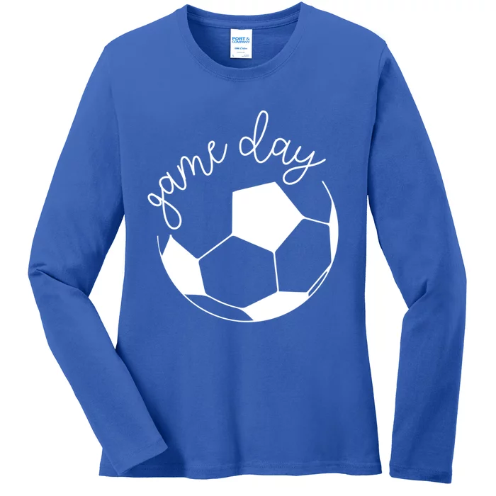 Game Day Mom Soccer Gift Ladies Long Sleeve Shirt