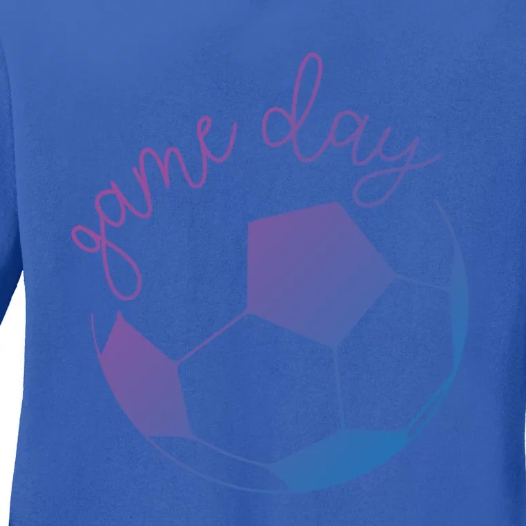 Game Day Mom Soccer Gift Ladies Long Sleeve Shirt