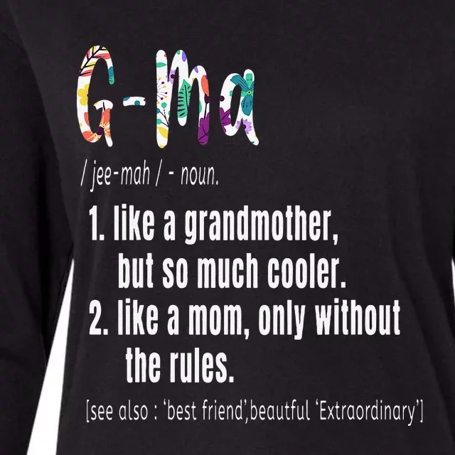 GMa Definition Mother's Day & Birthday Gift Grandmother Womens Cotton Relaxed Long Sleeve T-Shirt