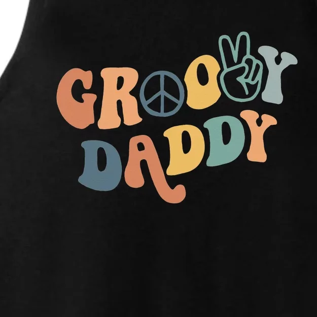 Groovy Daddy Matching Family 1st Birthday Party Ladies Tri-Blend Wicking Tank