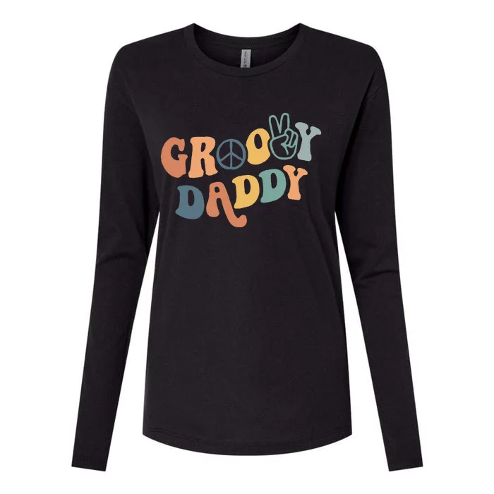 Groovy Daddy Matching Family 1st Birthday Party Womens Cotton Relaxed Long Sleeve T-Shirt