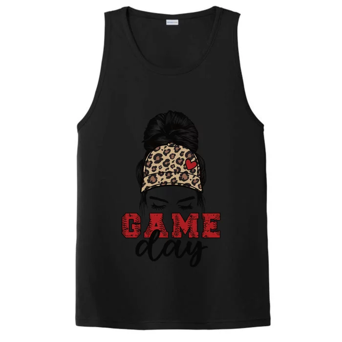 Game Day Messy Bun Baseball Game Day Gift Performance Tank