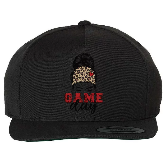 Game Day Messy Bun Baseball Game Day Gift Wool Snapback Cap