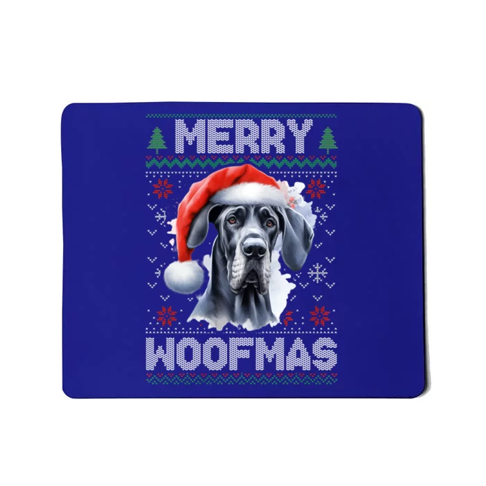 Great Dane Merry Woofmas Ugly Christmas Cute Gift Mousepad