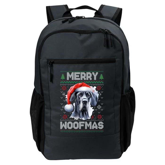 Great Dane Merry Woofmas Ugly Christmas Cute Gift Daily Commute Backpack