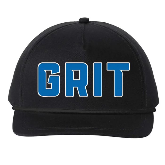 Grit Detroit Michigan Blue And White Snapback Five-Panel Rope Hat