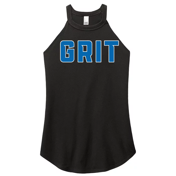 Grit Detroit Michigan Blue And White Women’s Perfect Tri Rocker Tank