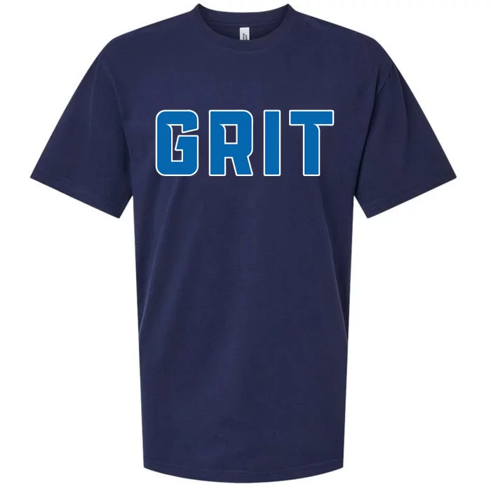 Grit Detroit Michigan Blue And White Sueded Cloud Jersey T-Shirt