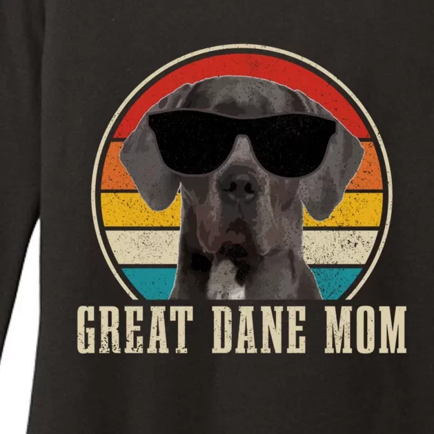 Great Dane Mom Funny Dog Sunglasses Vintage Great Dane Gift Womens CVC Long Sleeve Shirt