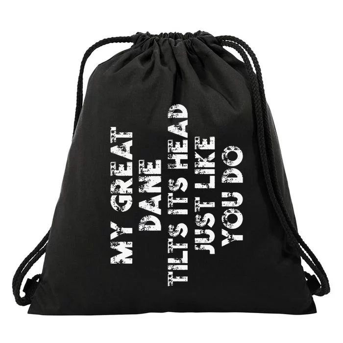 Great Dane Mom Dad Funny Dog Lover Gift Drawstring Bag