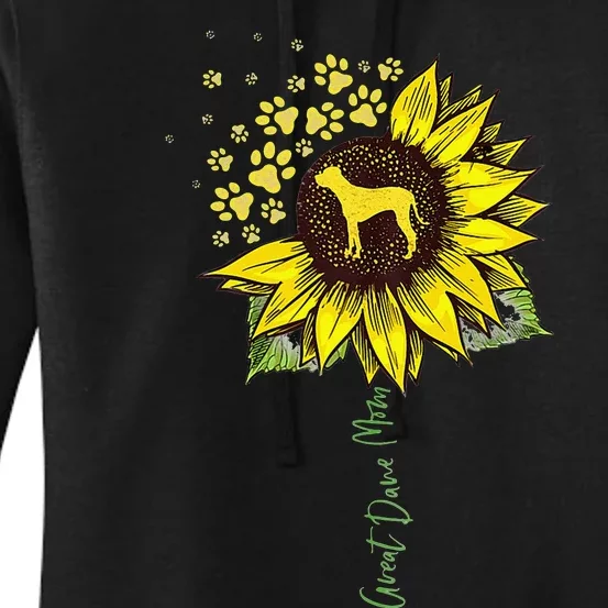 Great Dane Mom Sunflower Great Dane Lover Gifts Dog Mom Mama Women's Pullover Hoodie