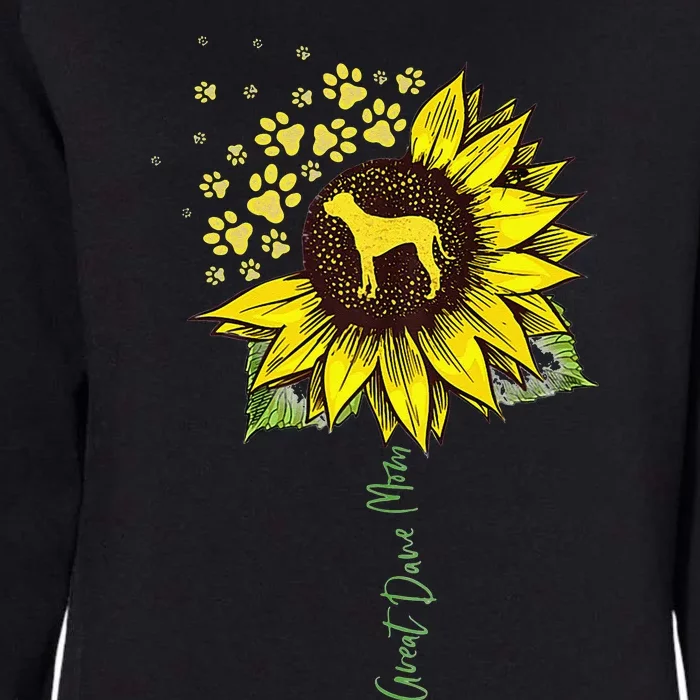 Great Dane Mom Sunflower Great Dane Lover Gifts Dog Mom Mama Womens California Wash Sweatshirt