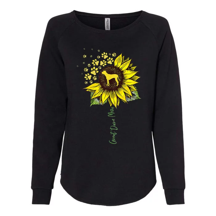 Great Dane Mom Sunflower Great Dane Lover Gifts Dog Mom Mama Womens California Wash Sweatshirt