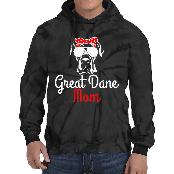 Great Dane Mom Vintage Funny Cute Dog Great Dane Mama Tie Dye Hoodie