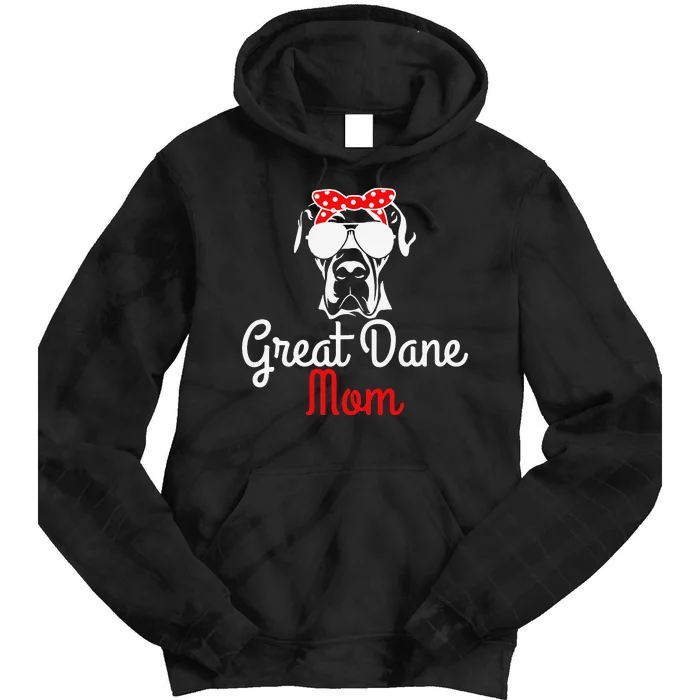 Great Dane Mom Vintage Funny Cute Dog Great Dane Mama Tie Dye Hoodie