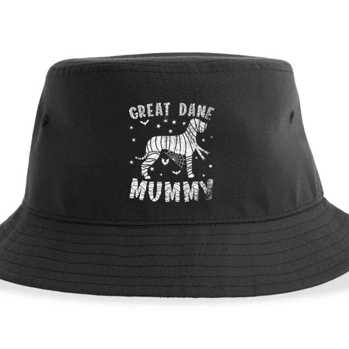 Great Dane Mummy Halloween Sustainable Bucket Hat