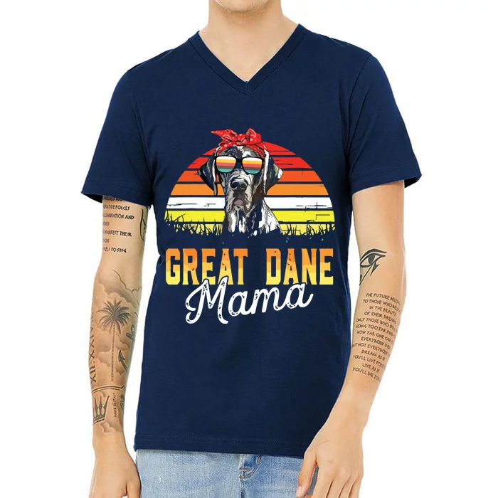 Great Dane Mama Best Great Dane Mom Ever Mothers Day Dog Mom V-Neck T-Shirt