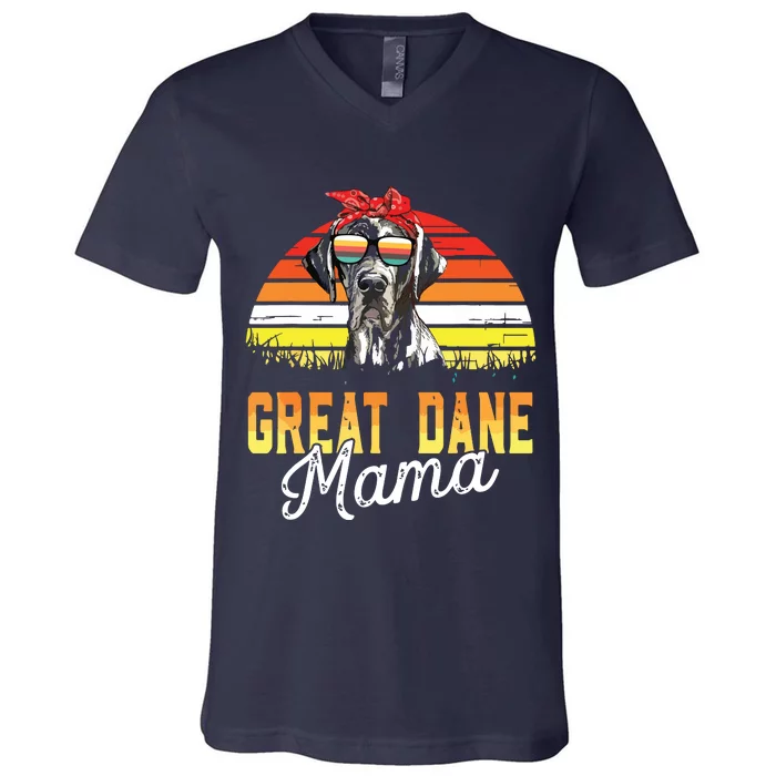 Great Dane Mama Best Great Dane Mom Ever Mothers Day Dog Mom V-Neck T-Shirt